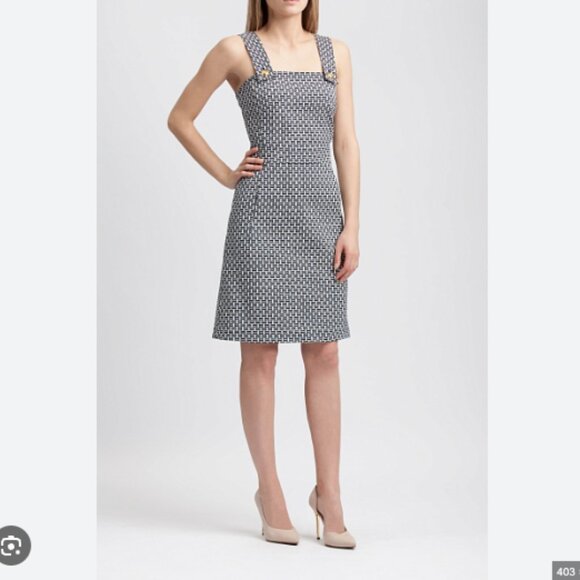 NWT Tory Burch Cameron Dress Navy/Ivory - Picture 1 of 6